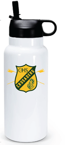 32 oz Double Wall Stainless Steel Water Bottle  / White / Catholic High School Rowing Team