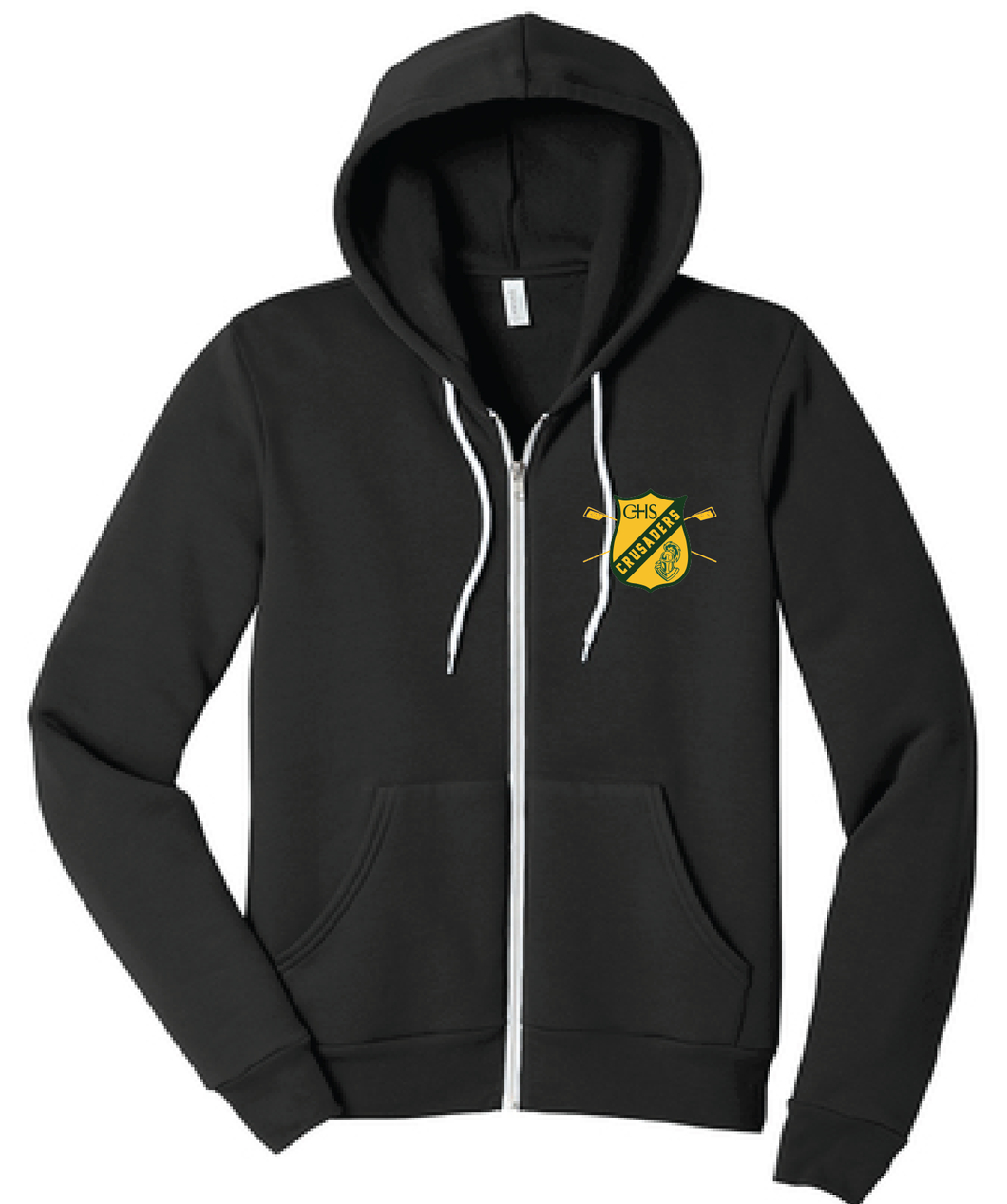 Unisex Sponge Fleece Full-Zip Hoodie / Black / Catholic High School Rowing Team