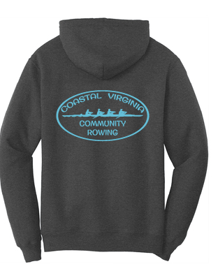 Core Fleece Pullover Hooded Sweatshirt / Dark Heather Grey / CVC Rowing