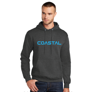 Core Fleece Pullover Hooded Sweatshirt / Dark Heather Charcoal / Coastal Virginia Volleyball Club