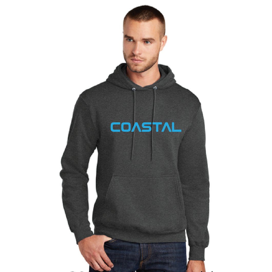 Core Fleece Pullover Hooded Sweatshirt / Dark Heather Charcoal / Coastal Virginia Volleyball Club