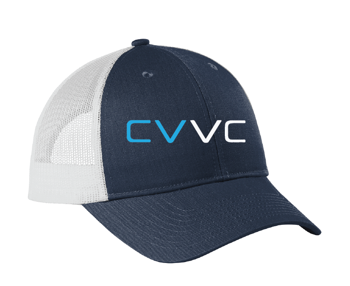 Low-Profile Snapback Trucker Cap / Dress Blue Navy Heather/ Silver Mist / Coastal Virginia Volleyball Club