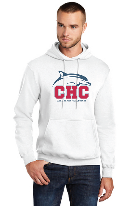 Core Fleece Pullover Hooded Sweatshirt (Youth & Adult) / White / Cape Henry Collegiate