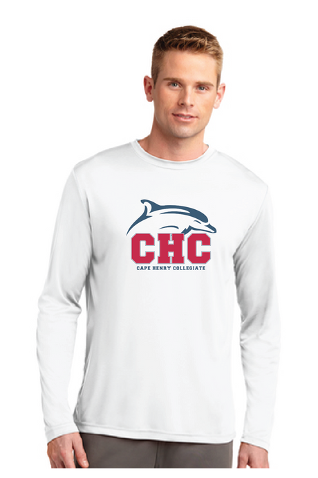 Long Sleeve Performance Tee (Youth & Adult) / White / Cape Henry Collegiate