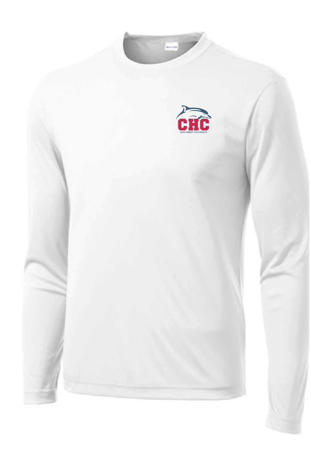 Long Sleeve Performance Tee (Youth & Adult) / White / Cape Henry Collegiate