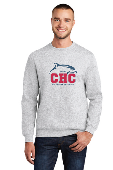 Core Fleece Crewneck Sweatshirt (Youth & Adult) / Ash / Cape Henry Collegiate