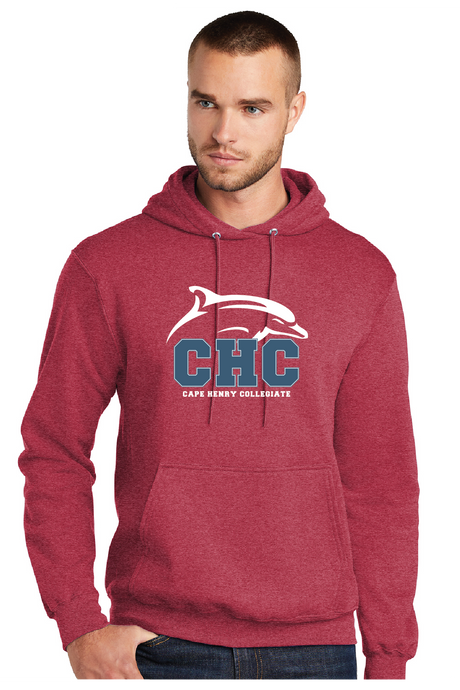Core Fleece Pullover Hooded Sweatshirt (Youth & Adult) / Heather Red / Cape Henry Collegiate
