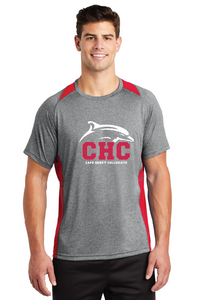 Heather Colorblock Contender Tee / Vintage Heather/ Red / Cape Henry Collegiate