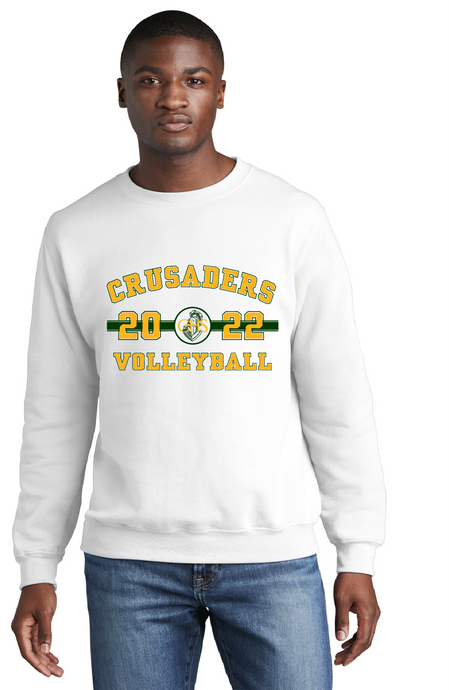 Core Fleece Crewneck Sweatshirt / White / Catholic High School Volleyball
