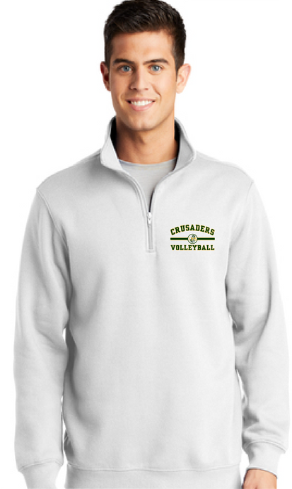 1/4-Zip Sweatshirt / White / Catholic High School Volleyball