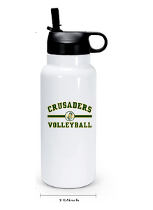 32oz Stainless Steel Water Bottle / White / Catholic High School Volleyball
