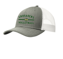 Snapback Trucker Cap / Heather Grey/ White / Catholic High School Volleyball