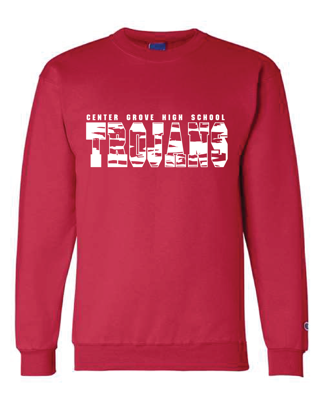 Trojans Crew Neck Fleece Sweatshirt / Red / Center Grove Soccer