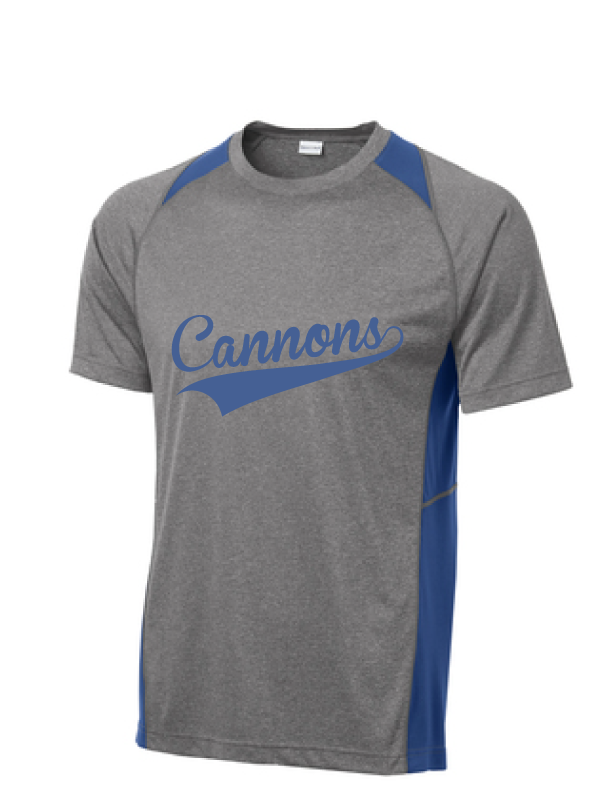 YOUTH Heather Colorblock Contender Tee / Vintage Heather & Royal / Coastal Cannons - Fidgety