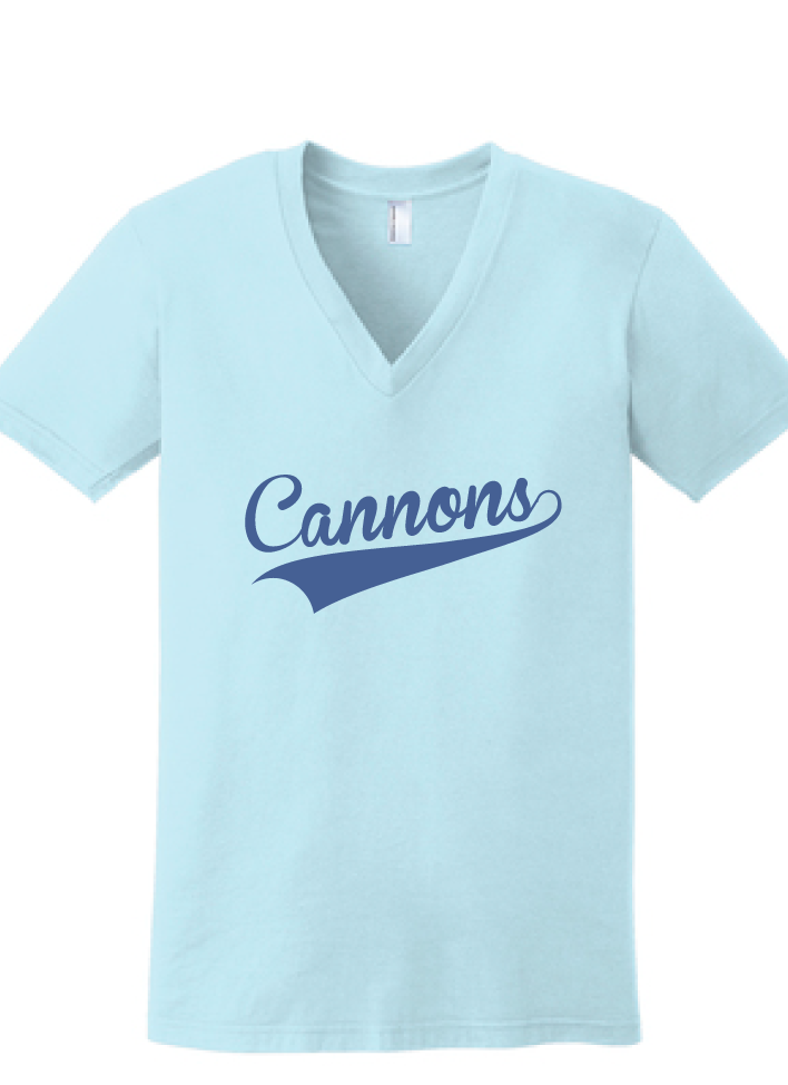 Fine Jersey V-Neck T-Shirt  / Light Blue / Coastal Cannons - Fidgety