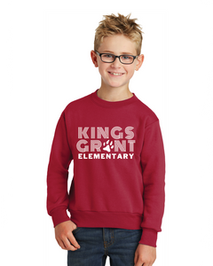 Core Fleece Crewneck Sweatshirt (Youth & Adult) / Red / Kings Grant Elementary