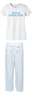 Dress Code Pajamas / Heather White & Set Sail Blue  /  Fidgety