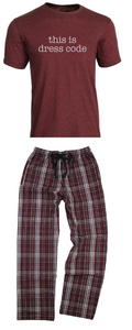 This is Dress Code Pajamas / Maroon & Grey /  Fidgety