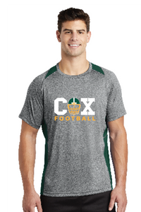 Heather Colorblock Contender Tee / Vintage Heather/ Forest Green / Cox High School Football