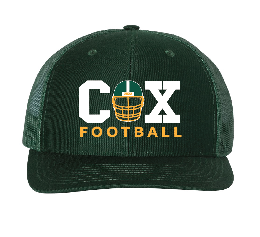 Adjustable Snapback Trucker Cap / Dark Green / Cox High School Football