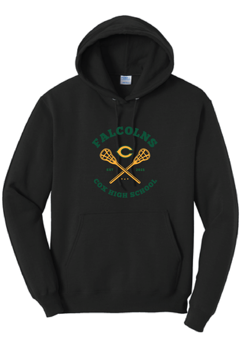 Core Fleece Pullover Hooded Sweatshirt / Black / Cox High School Lacrosse