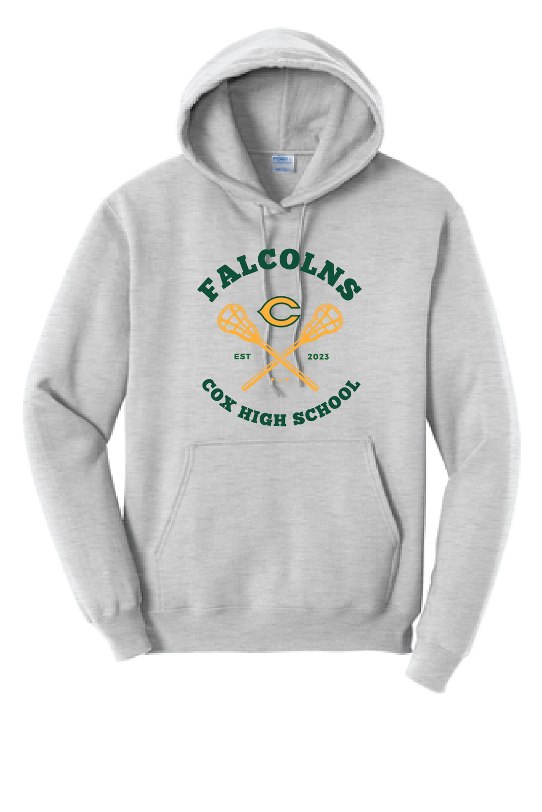 Core Fleece Pullover Hooded Sweatshirt / Ash / Cox High School Lacrosse