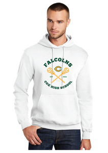 Core Fleece Pullover Hooded Sweatshirt / White / Cox High School Lacrosse