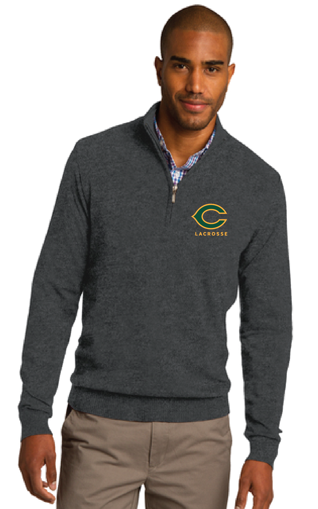 1/2-Zip Sweater / Charcoal Heather / Cox High School Lacrosse