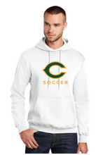 Core Fleece Pullover Hooded Sweatshirt / White / Cox High School Soccer