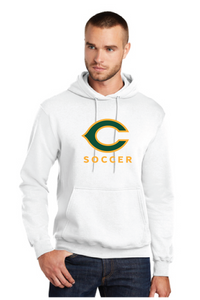 Core Fleece Pullover Hooded Sweatshirt / White / Cox High School Soccer