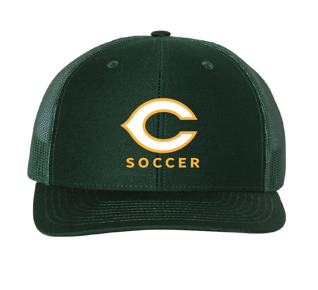 Adjustable Snapback Trucker Cap / Dark Green / Cox High School Soccer
