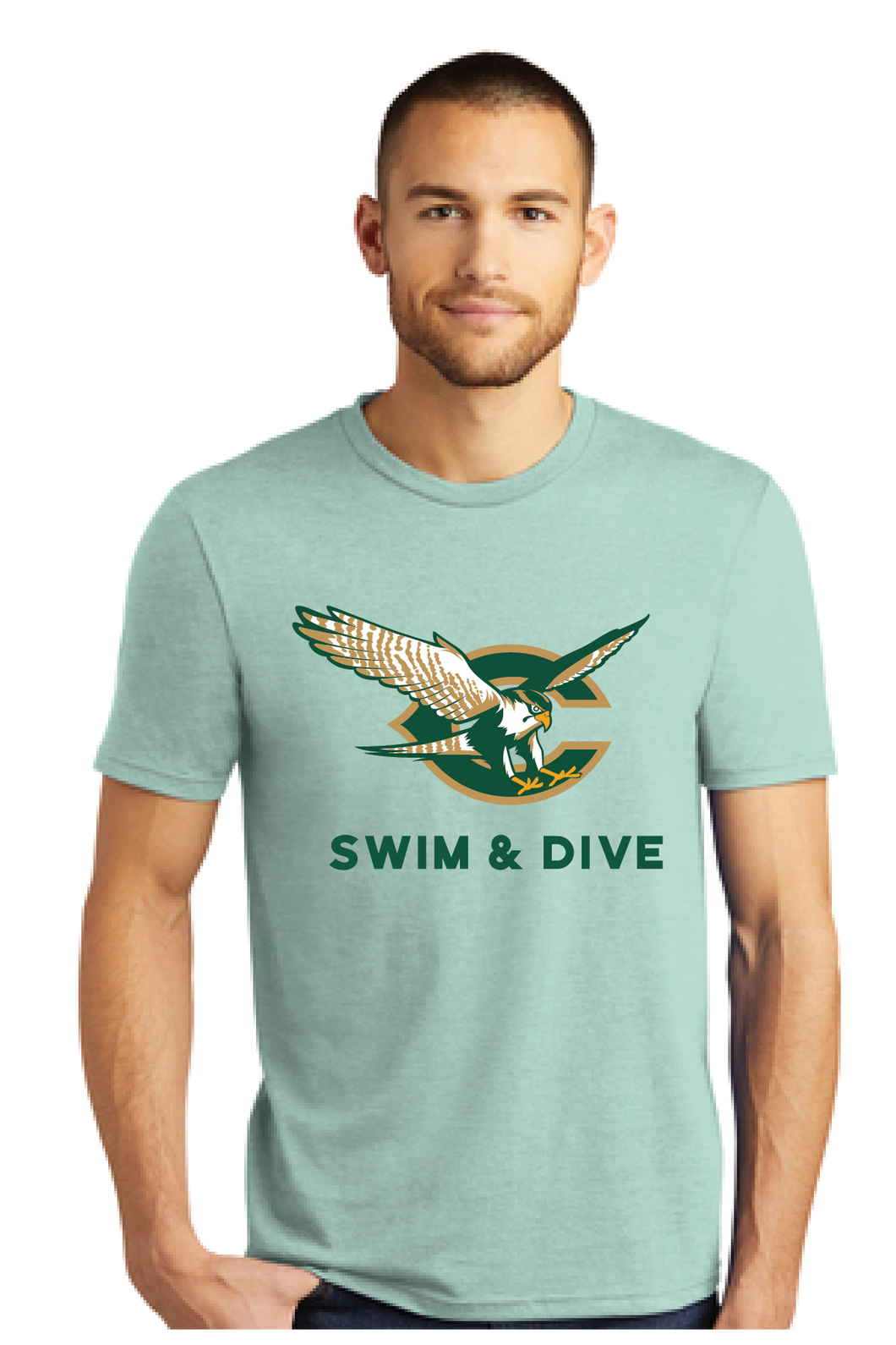 Perfect Tri Tee / Heathered Dusty Sage / Cox High School Swim & Dive Team