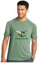 Tri-Blend Wicking Raglan Tee / Forest Green Heather / Cox High School Swim & Dive Team