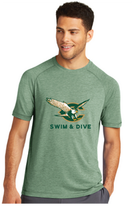 Tri-Blend Wicking Raglan Tee / Forest Green Heather / Cox High School Swim & Dive Team