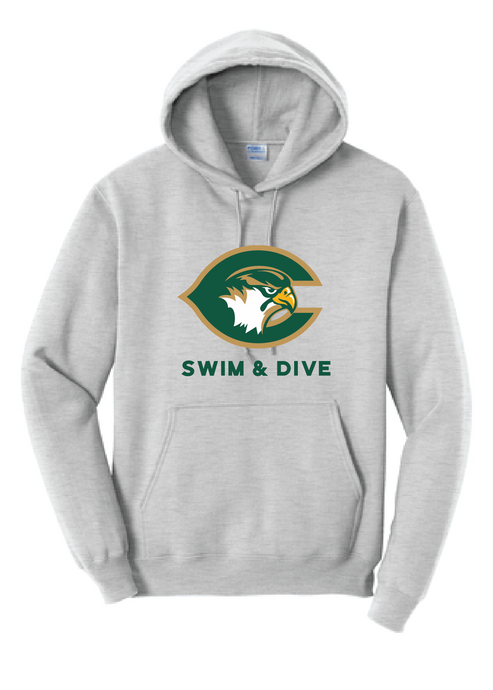 Fleece Pullover Hooded Sweatshirt / Ash / Cox High School Swim & Dive Team