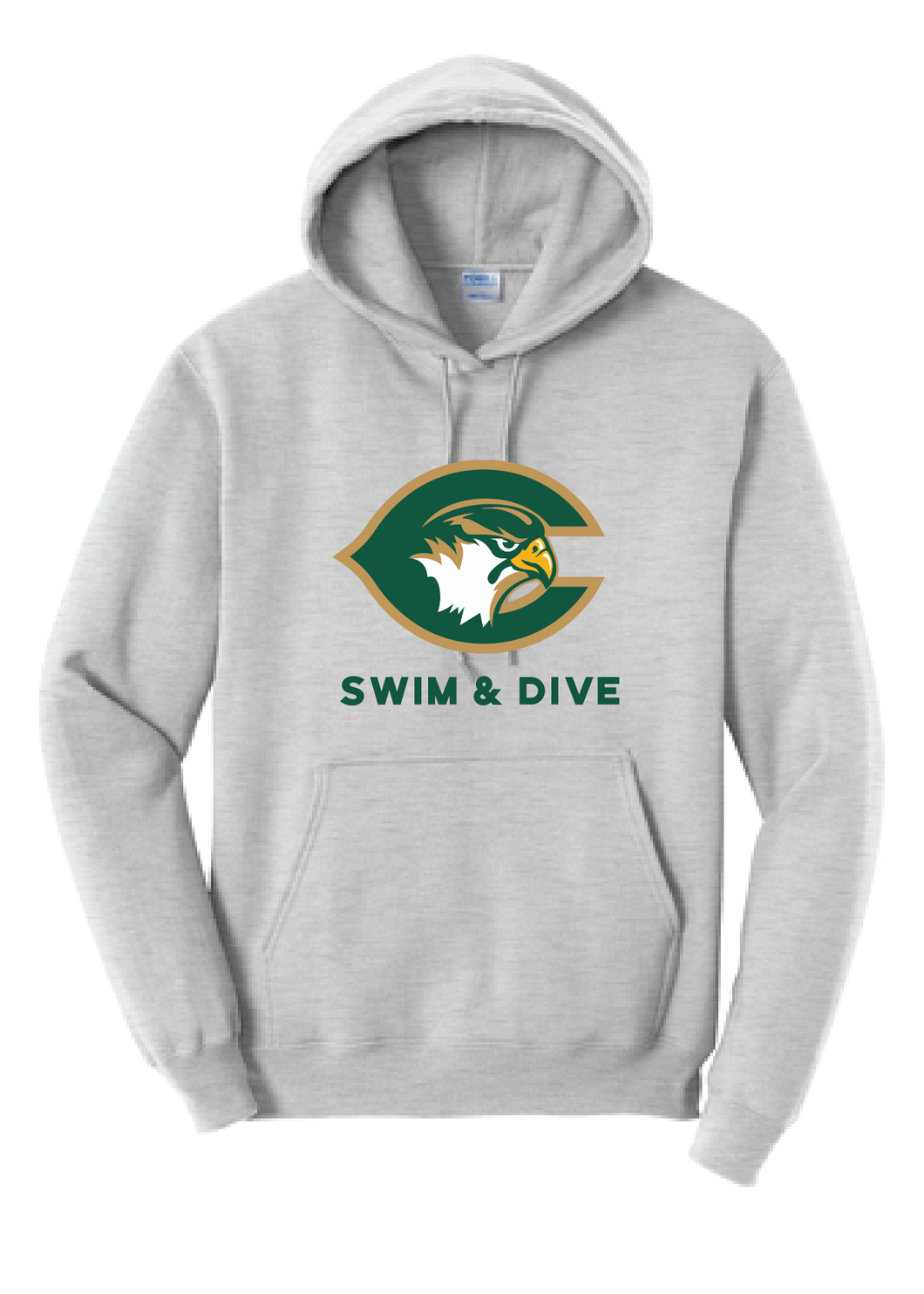 Fleece Pullover Hooded Sweatshirt / Ash / Cox High School Swim & Dive Team