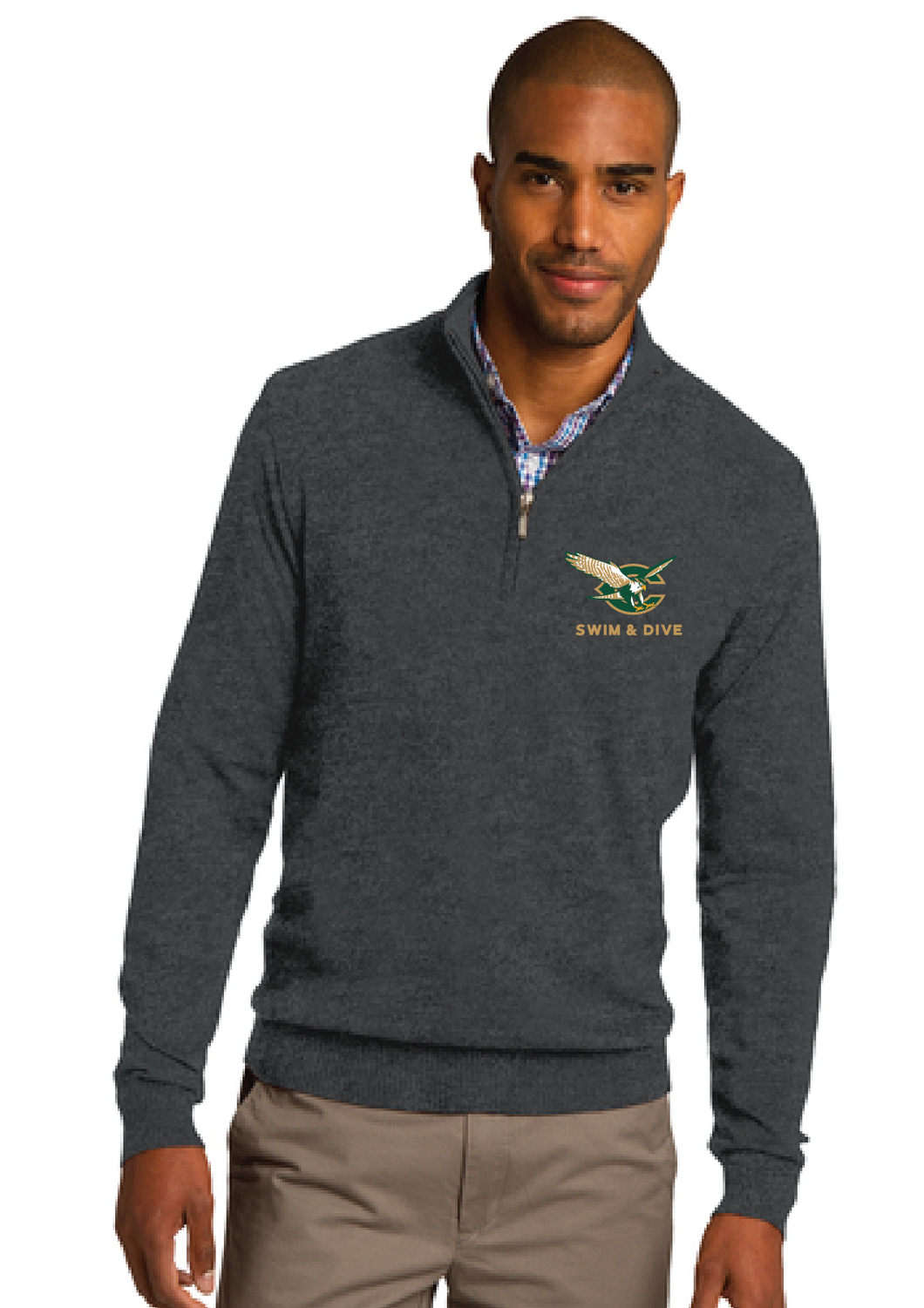 1/2-Zip Sweater / Charcoal / Cox High School Swim & Dive Team