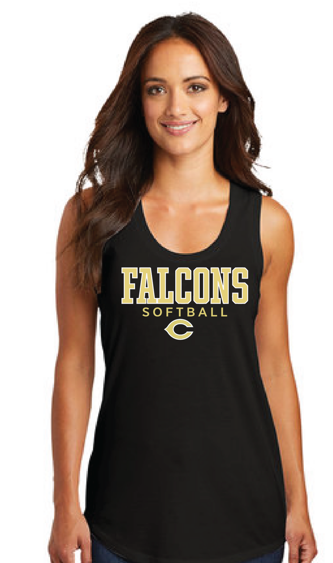 Women’s Perfect Tri Racerback Tank / Black / Cox High School Softball