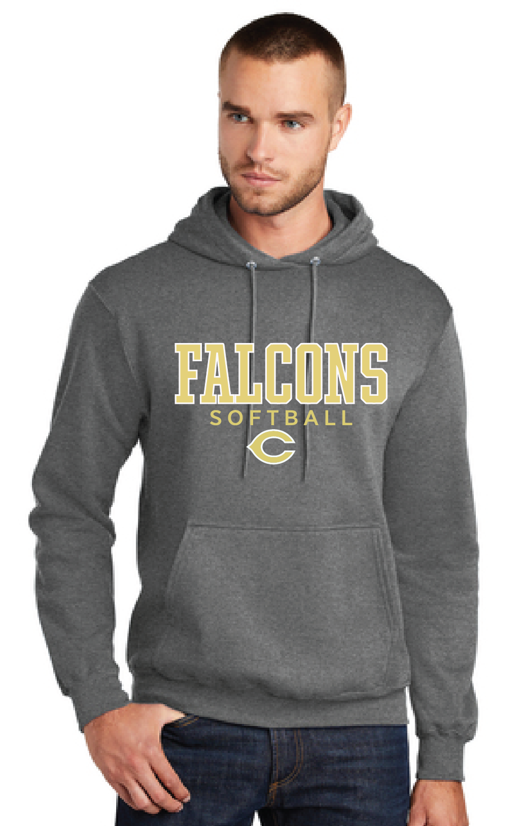 Core Fleece Pullover Hooded Sweatshirt / Graphite Heather / Cox High School Softball