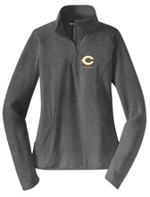 Ladies Stretch 1/2-Zip Pullover / Charcoal Grey Heather / Cox High School Softball