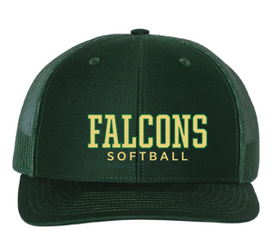 Adjustable Snapback Trucker Cap / Dark Green / Cox High School Softball