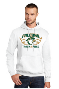 Core Fleece Pullover Hooded Sweatshirt / White / Cox High School Track and Field