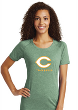 Ladies Tri-Blend Wicking Raglan Tee / Forest Green Heather / Cox High School Track and Field