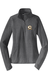 Ladies Stretch 1/2-Zip Pullover / Charcoal Grey Heather / Cox High School Track and Field