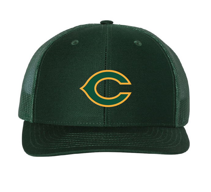 Adjustable Snapback Trucker Cap / Dark Green / Cox High School Track and Field