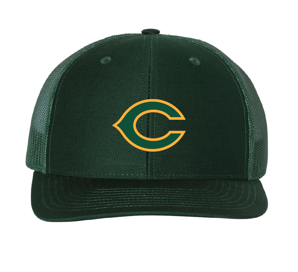 Adjustable Snapback Trucker Cap / Dark Green / Cox High School Track and Field