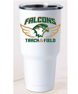 30oz Stainless Steel Tumbler / White / Cox High School Track and Field