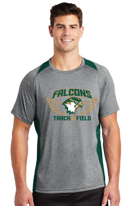 Heather Colorblock Contender Tee / Forest Green/ Heather Grey / Cox High School Track and Field