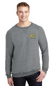 Snow Heather French Terry Raglan Crew / Charcoal / Cox High School Track and Field