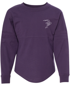 Jersey Pom Pom Long Sleeve T-Shirt (Youth & Adult) / Purple / Elevate
